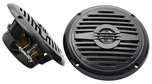 Image of Rockville MS525B Pairs 5.25 inch 2-Way 400W Peak /200W RMS 4-Ohm Waterproof Marine Boat Speakers, Polypropylene Cone, Anti-UV ABS Grill, Black Finish, 2-Piece
