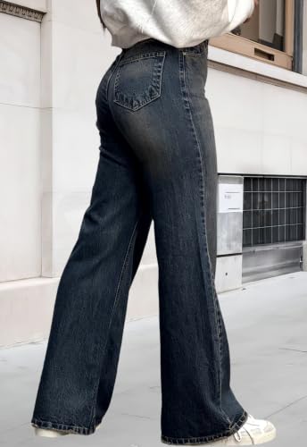 Image of Women's Flare High Waisted Bell Bottom Wide Leg Stretch Classic Denim Pants