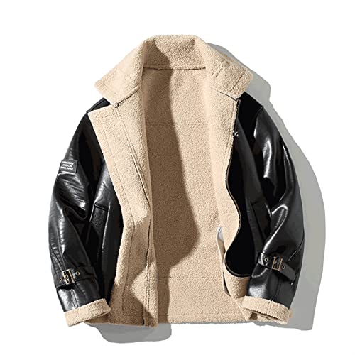 CHUNYU Retro American Plus Size Lederen Jas Casual Heren Warm Jas Herfst en Winter