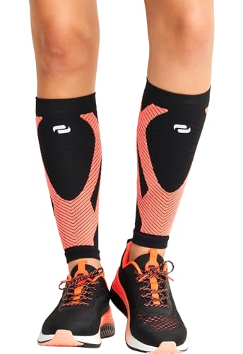 Image of Infinity Leg Calf Compression Sleeve Socks 10-15 mmHg With Moisture Wicking Technology for Men or Women (Unisex) - ELECTRIC