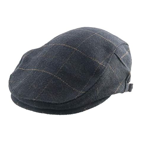 Grey Tweed Classic Country Flat Cap with Adjustable Buckle, by CRAGGI,Unisex Cover