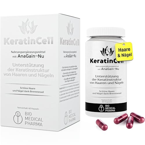 Keratin Kapseln – Haarvitamine mit Biotin (2000 µg), MSM, Eisen & Brennnessel – mit AnaGain aus Erbsensprossen – für Frauen & Männer – vegan, laborgeprüft (60 Kapseln)