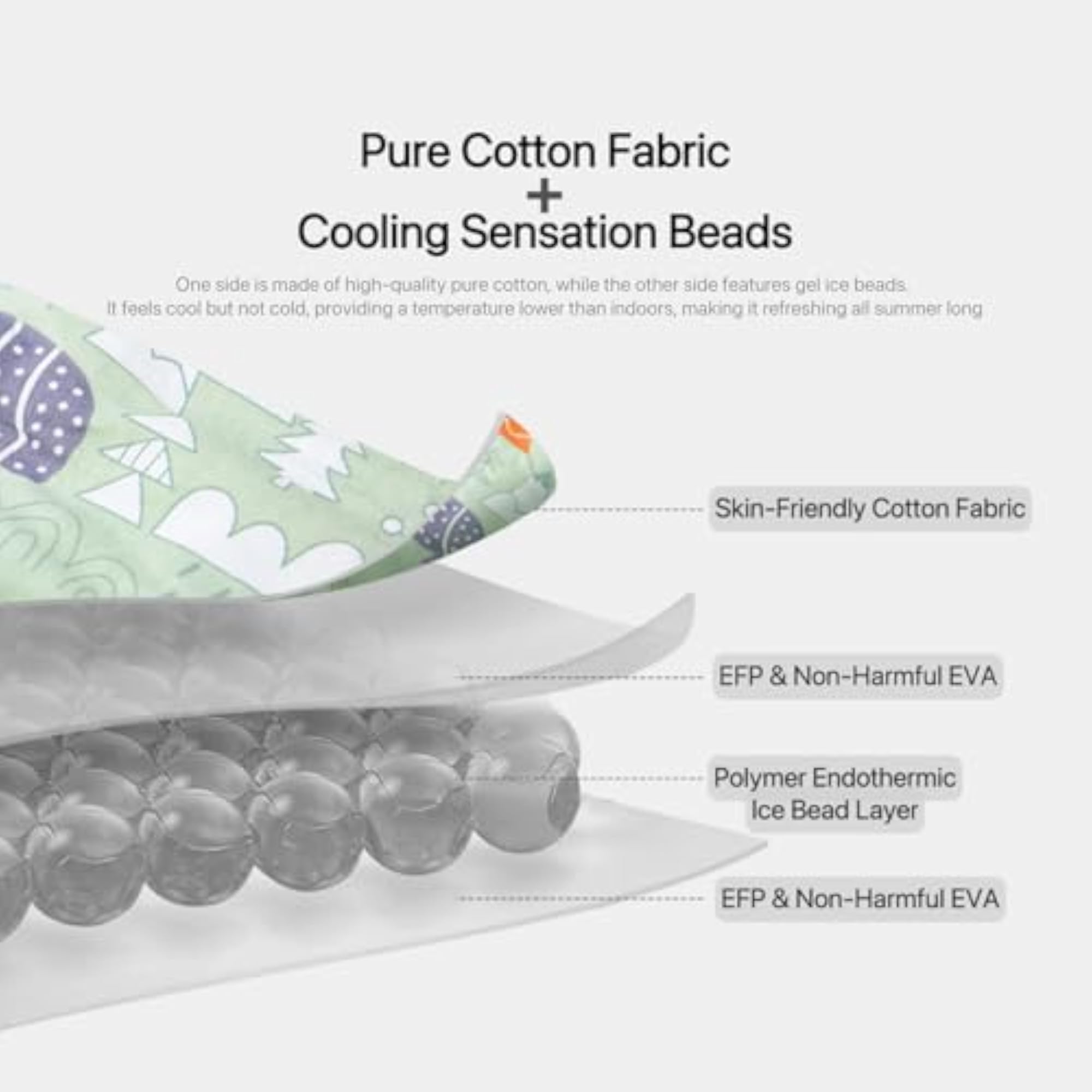 Baby Cooling Pillow with Gel Ice Beads