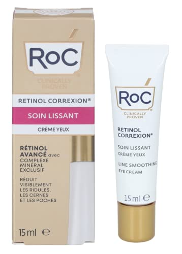 RoC - Retinol Correxion Suavizado de Líneas Crema Contorno de Ojos - Reduce Visiblemente la Hinchazón y las Ojeras - Antiarrugas y Antiedad - 15 ml