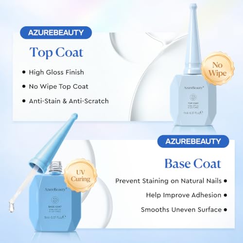 Image of AZUREBEAUTY Nail Dehydrator and Primer Kit with Gel Base Coat & Top Coat | Complete nail prep kit with dehydrator, primer, base coat and top coat for gel manicures. Helps improve adhesion and shine.