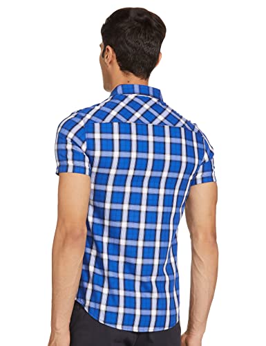 Image of Spykar Men's Checked Slim Fit Shirt
