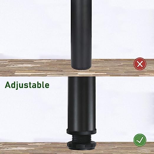 Image of Ventuos New Town Adjustable Metal Furniture Legs, 14 inch Black Bench /Table Legs - Set of 4 Heavy-Duty Adjustable Legs for Coffee Tables, End Tables, Benches & DIY Furniture Projects