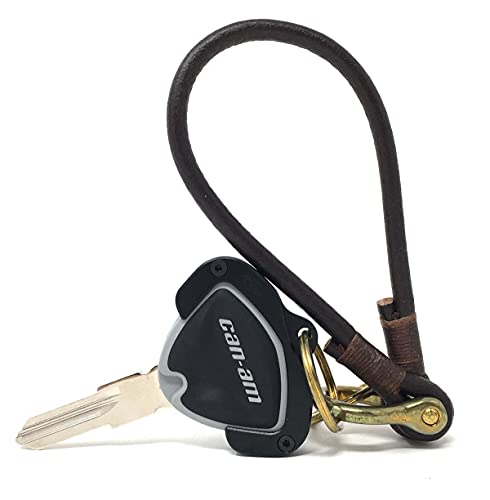 Image of Key Holder for CAN AM Spyder F3 RT RT-S ST RSi Accessory Key Hole Cover Black with Dark Leather Strap Ver3.0