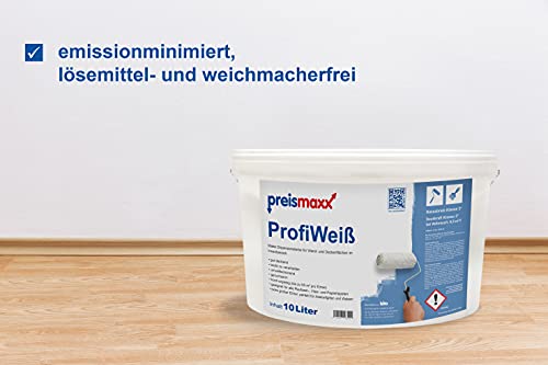 Wandfarbe Preismaxx profi weiß hohe Deckkraft, Innenfarbe weiß