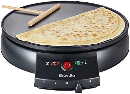 Breville Traditional Crêpe Maker | 12-Inch (30cm) | with Wooden Spreader & Recipe Booklet for Dosa, Roti, Tortilla & More [VTP130]