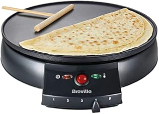 Breville Traditional Crêpe Maker | 12-Inch (30cm) | with Wooden Spreader & Recipe Booklet for Dosa, Roti, Tortilla & More [VTP130]