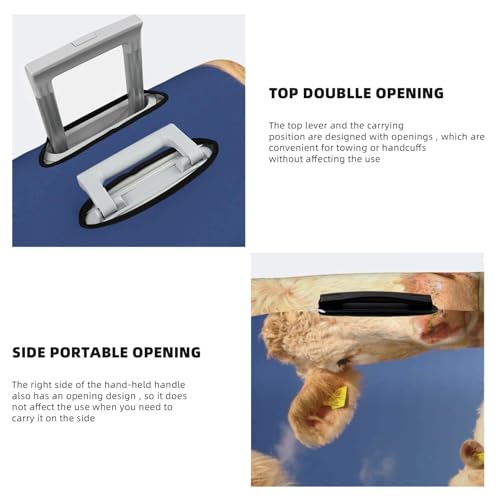 Cows Cattles Print Luggage Cover For Suitcase,Washable Elastic Travel Suitcase Protector With Zipper Closure And Bottom Buckle – Fits 18-32" Luggage-Large3