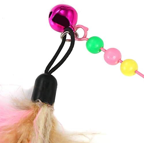 homewinner Cat Toys Feather Wand 100cm (39.4 inch) length  With Natural Feathers and Colorful small bell are Guaranteed to Drive Your Cat Wild 1 PACK.