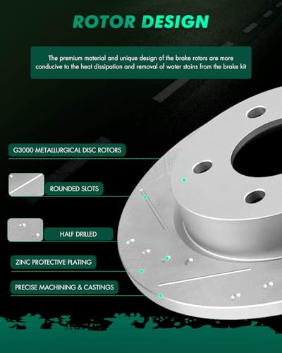 Image of Brake and Rotors Kits,SCITOO 4pcs Brake Rotors and 8pcs Ceramic Brake Pads fit for 2004-2013 for Mazda 3