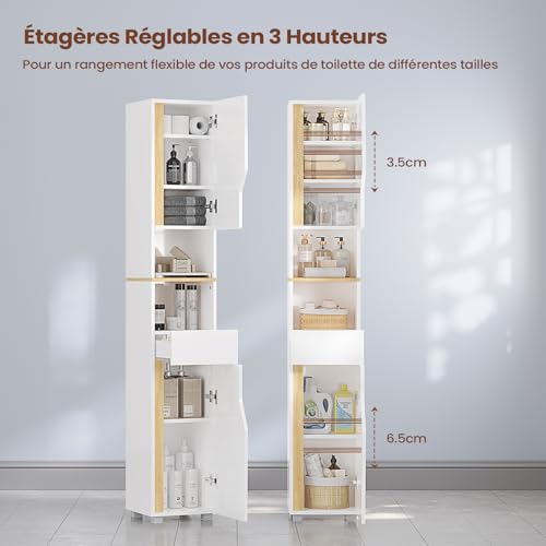 Colonne Salle de Bain 180 cm MDF Tiroir FORABAMB