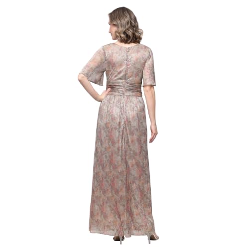 Image of S.L. Fashions Women's Long A-line Mother of The Bride Dress with Ruched Waist (Petite and Regular Sizes)