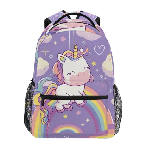 Sac à dos scolaire licorne arc-en-ciel pour filles et garçons CP-CE2