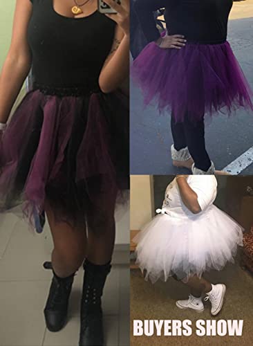 Emondora Women'S Tutu Tulle Petticoat Ballet Bubble Skirts Short Prom Dress Up Hot Pink Size M-Xl thumb #5