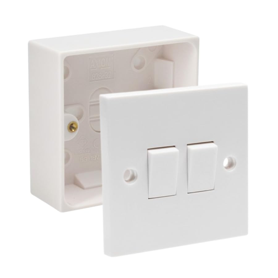 Electric Wall 10A Light Switch 1/2/3 Gang 2 Way Rocker Standard White Square