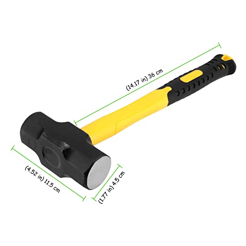 Taicheut 3 Pack 3 Lbs Sledge Hammer, 14 Inch Drilling Hammer With Steel Head And Plastic Handle Crack Hammer For Wood, Home Construction, Landscaping Work And Diy Project #TOP1
