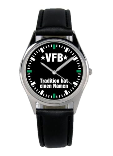 KIESENBERG Armbanduhr VfB Tradition Geschenk Artikel Idee Fußball Sport Fan Damen Herren Unisex Analog Quartz Lederarmband Uhr 36mm Durchmesser B-2550