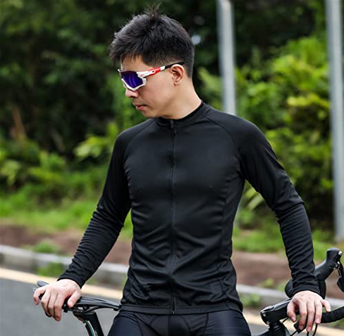 BESTORI Camisa masculina de manga comprida para ciclismo ao ar livre, Cinza, Large