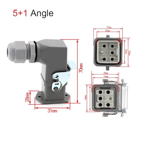 Conector de alta resistencia 10A de 6 pines en ángulo para solucionar fallos por vibración 3