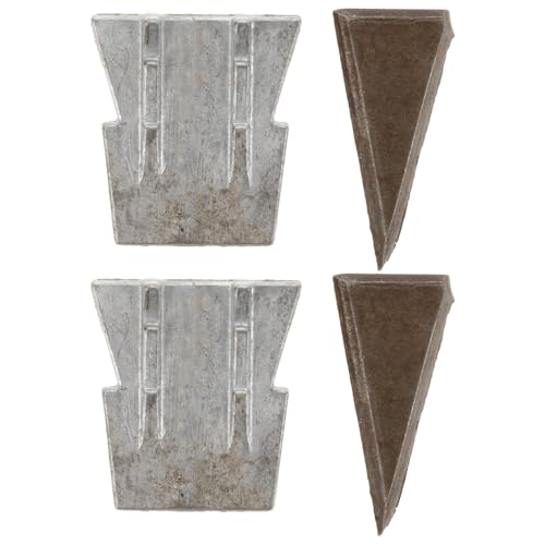 Ipetboom Lot de 4 Coins Métalliques pour Marteau Accessoires d'Installation de Hache Coin Conique Double Croix Fer Outils Robustes pour Renforcement de Manche D’Outil en Extérieur