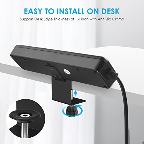 Desk Clamp Power Strip Individual Switches, Junnuj 6 Outlet 800J Surge Protector Clamp Outlet Desktop Removable Table Desk Mount Clamp Socket, Tabletop Edge Power Station 6Ft Power Cord #TOP5