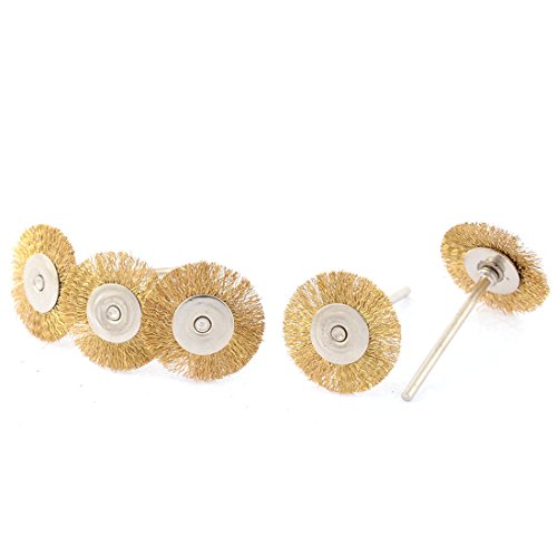 Aexit 5 Pcs Power Polishing Parts & Accessories 3mm Shank 25mm Dia Copper Wire Electric Drill Polish Buffing Wheels Buffing Wheel