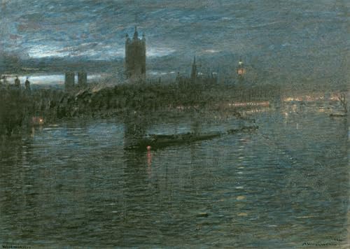 Art décorative tableaux de prestige Westminster par Albert Goodwin, toile moderne 60x90cm