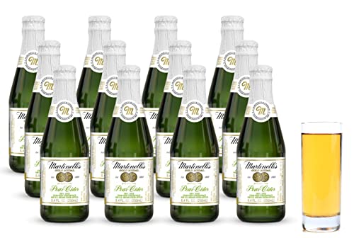 Martinelli's Gold Medal Sparkling Pear Cider Juice, 8.4 fl oz. Pack of 12 Bottles | Non-Alcoholic Drink