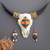 Kunst-Taxidermie, Tier-Schädel, Wanddekoration, langes Horn, Kuh...