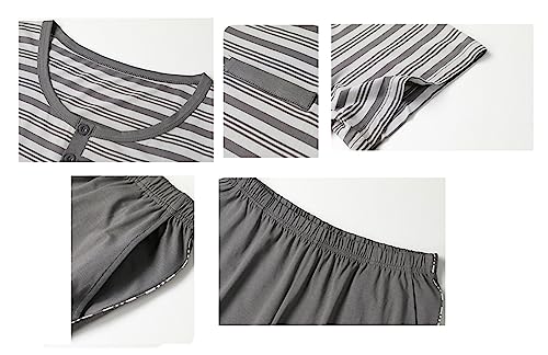Pyjamas décontractés amples pour homme grand confort à rayures