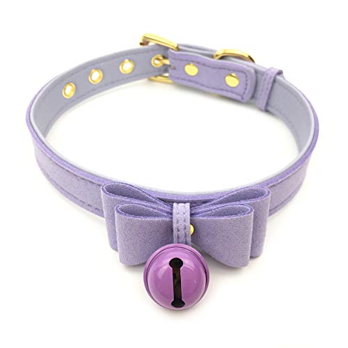 Succuba Bell Choker Collar Necklace Lolita Bow Collar Choker Kitty Velvet Necklace for Women and Men...