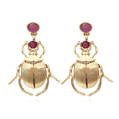 LongcreekX - Boucles d'oreilles scarabée pour femmes, Bijoux scarabée insecte, Boucles d'oreilles...