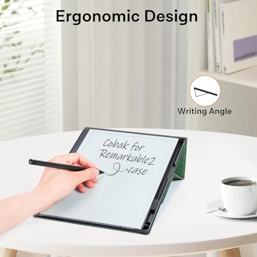Image of CoBak Case for Remarkable 2 -with Pen Holder and Multi-Angle Foldable Stand Feature -Perfect Choice of Remarkable 2 Case with Pen Holder for The Remarkable 2 Paper Tablet (2020 Released) ***Emerald