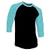 DealStock Men's Plain Raglan Shirt 3/4 Sleeve Athletic Baseball Jersey S-3XL (40+ Colors)