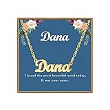 Ldurian Custom Name Necklace, Dana Name Plate Pendant Necklace Pre Gifts, Charm Necklaces Jewelry for Birthday Anniversary
