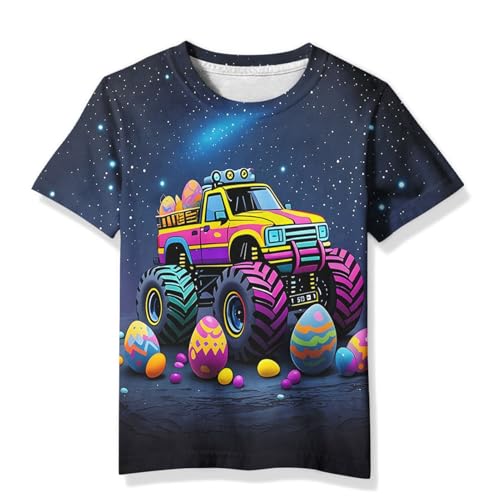Image of Linnhoy Kids 3D Print Fashion Graphic T-Shirts for Boys Girls 6-16 Years | Unisex Colorful Short Sleeve, Crewneck, Breathable Fabric, Suitable for Daily Sport Festival Wear
