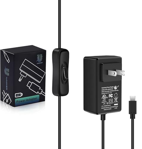iUniker 5V 4A USB-C Power Supply for Raspberry Pi 4 20W Charger with ON/Off Switch 5ft Cable UL Listed - Compatible with Pi 4 Model B (8GB/4GB/2GB/1GB) & Orange Pi 5/5B