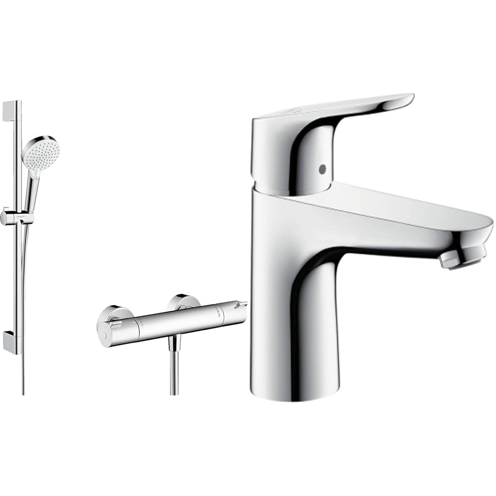 Crometta set de douche hansgrohe avec mitigeur thermostatique chic