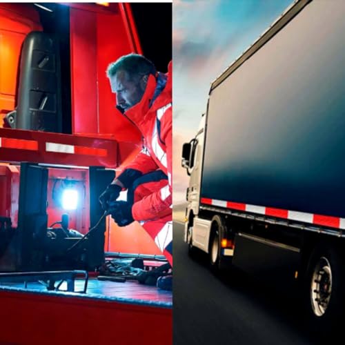 Fita Refletiva Autoadesiva, 5cm x 45m, Vermelho e Branco, Alta Visibilidade Diurna e Noturna