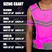 247 Viz Running Reflective Vest with Inside Pocket and 2 Bands, High Visibility Reflective Running Gear Safety Vest Straps for Men Women Kids for Night Running Walking Cycling Pink