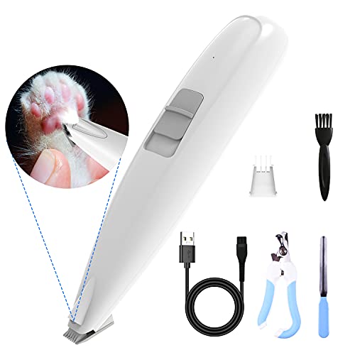 LED付き ペット用バリカン 犬 猫 KIWEN 犬 ばりかん 足裏 耳裏 顔回り お尻 肉球 電動 犬用 グルーミング バリカン USB充電式 二段階スピード 低振動 低騒音トリミング クリッパー コードレス 全身カット 小型 軽量 精鋼技術 切れ味 家庭用 業務用