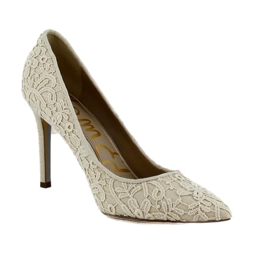 Image of Sam Edelman Women's Hazel Pump Ivory /Natural Lace 7.5 Medium