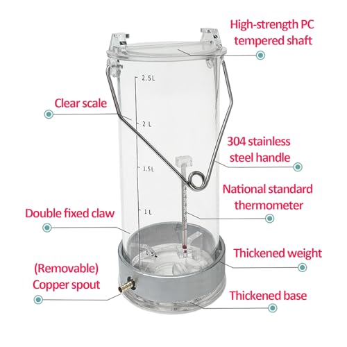 Louche d'échantillonnage d'eau 3 L avec bécher pendulaire plexiglas pour tests de qualité