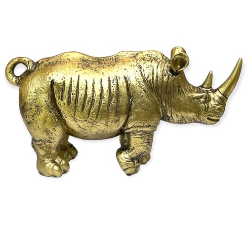 Image of AUGEN Polyresin Rhinoceros Statue Showpiece for Home Decor Decoration and Gifting (7276E12, 27cm)