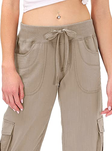 Image of MoFiz Womens Capris with Pockets Loose Fit Casual Capri Pants Dressy Lightweight Ladies Baggy Cargo Pants for Hiking
