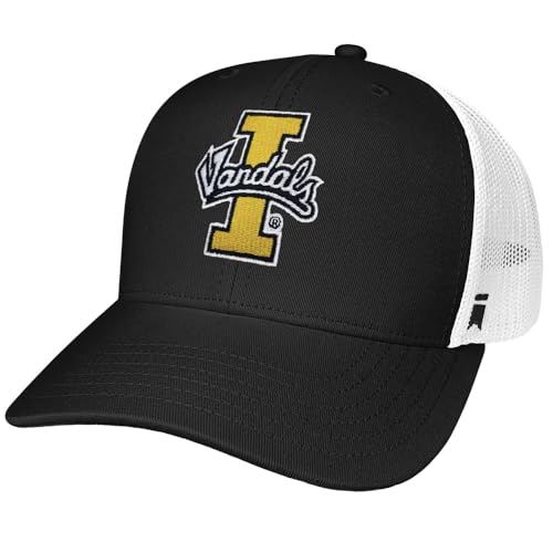 University of Idaho Primary Logo Official Collegiate Team Logo Adjustable Snapback Trucker Hat - Unisex for Men and Women, Black